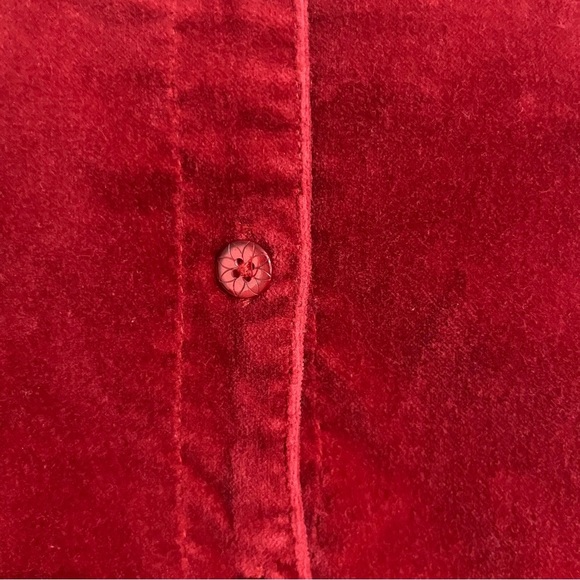 Girls Vintage Oshkosh Red Velvet Embroidered Sleeveless Dress Size 36 Months - Picture 7 of 8